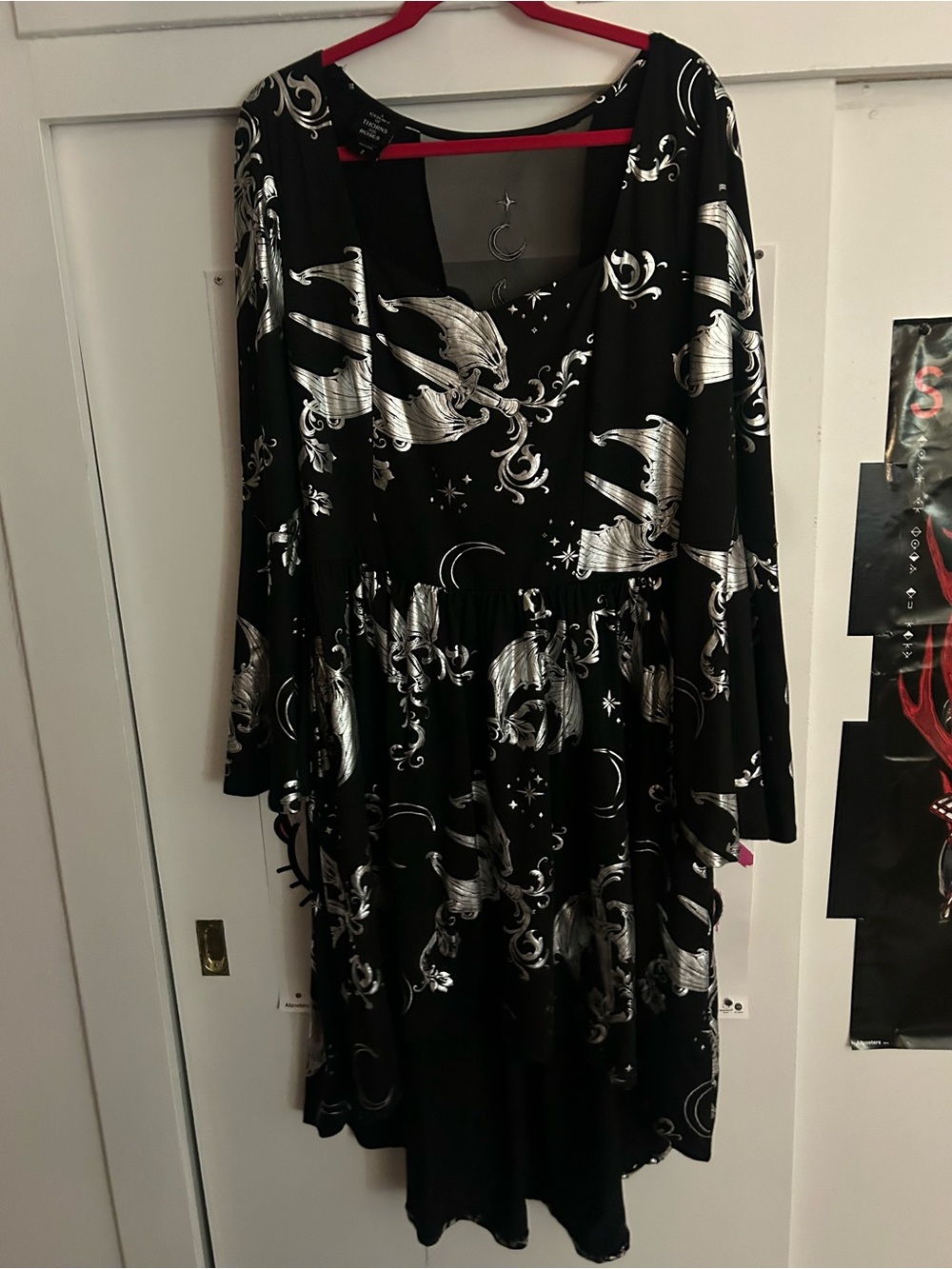 Hot Topic Black Dress with Silver Celestial Print